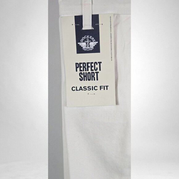 Dockers NWT W33 Men's Perfect Short Flat Front Classic Fit White - Picture 5 of 9